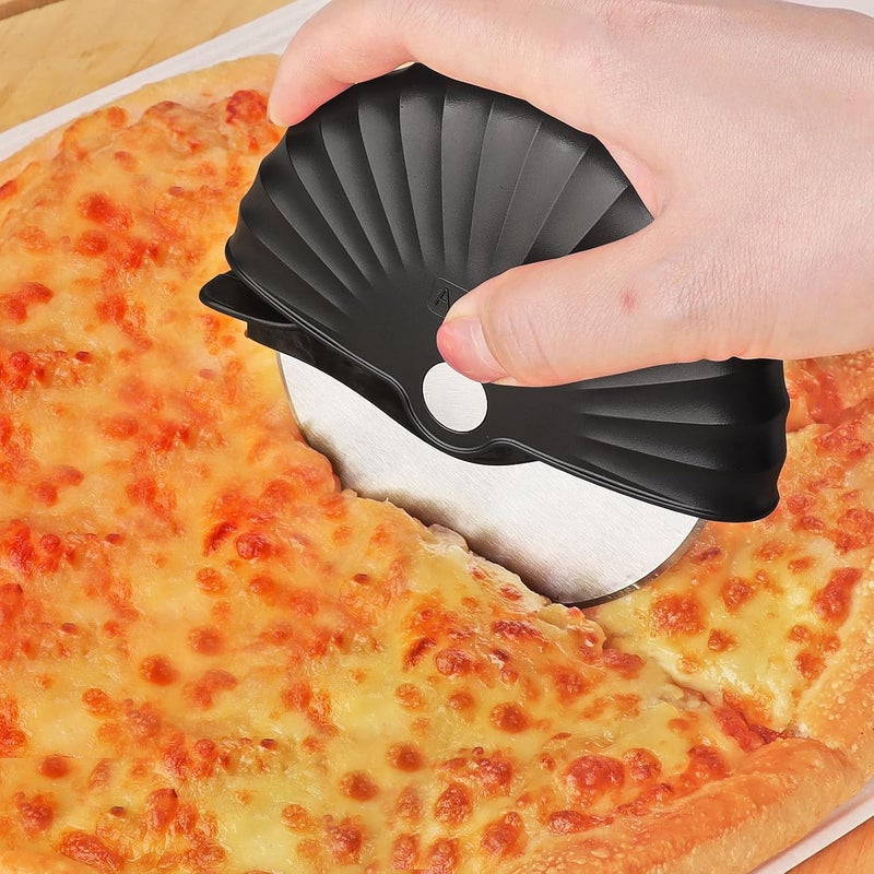 Asdirne Pizza Cutter Wheel with Protective Blade Cover, Detachable and Dishwasher Safe, Black - Image 2